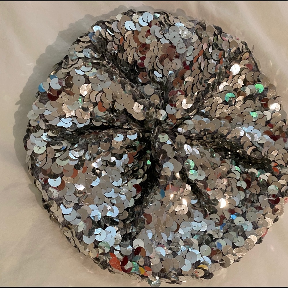 Silver Sequin Beanie